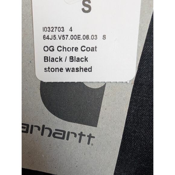 Carhartt OG Chore Coat Mens Small Black Stone Wash Long Sleeve Button Front NWT - Picture 3 of 5